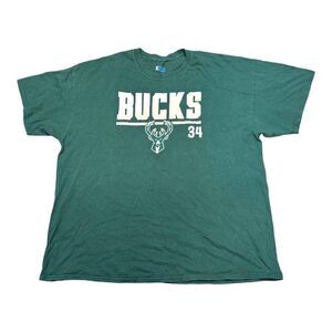 Giannis Antetokounmpo #34 Milwaukee Bucks T-Shirt XXL NBA Official Green Gear